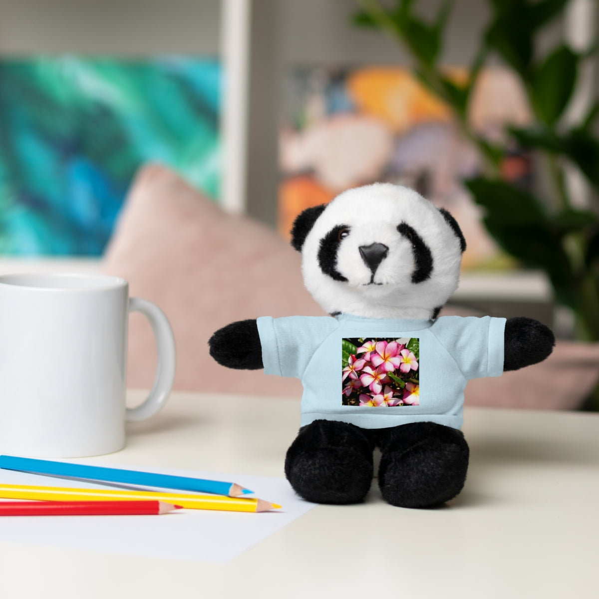 Island Style Striped Plumeria Stuffed Animals with Tee