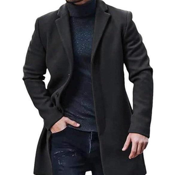 Tweed Coat Men's Medium-length Jacket
