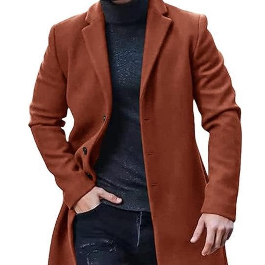 Tweed Coat Men's Medium-length Jacket