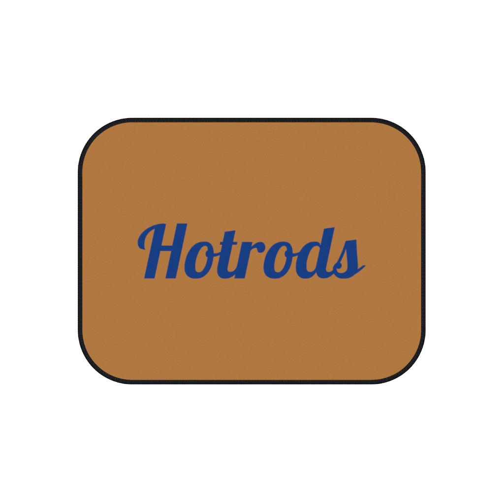 Hotrods Car Mats (Set of 4) - Lt Brown w/Blue print