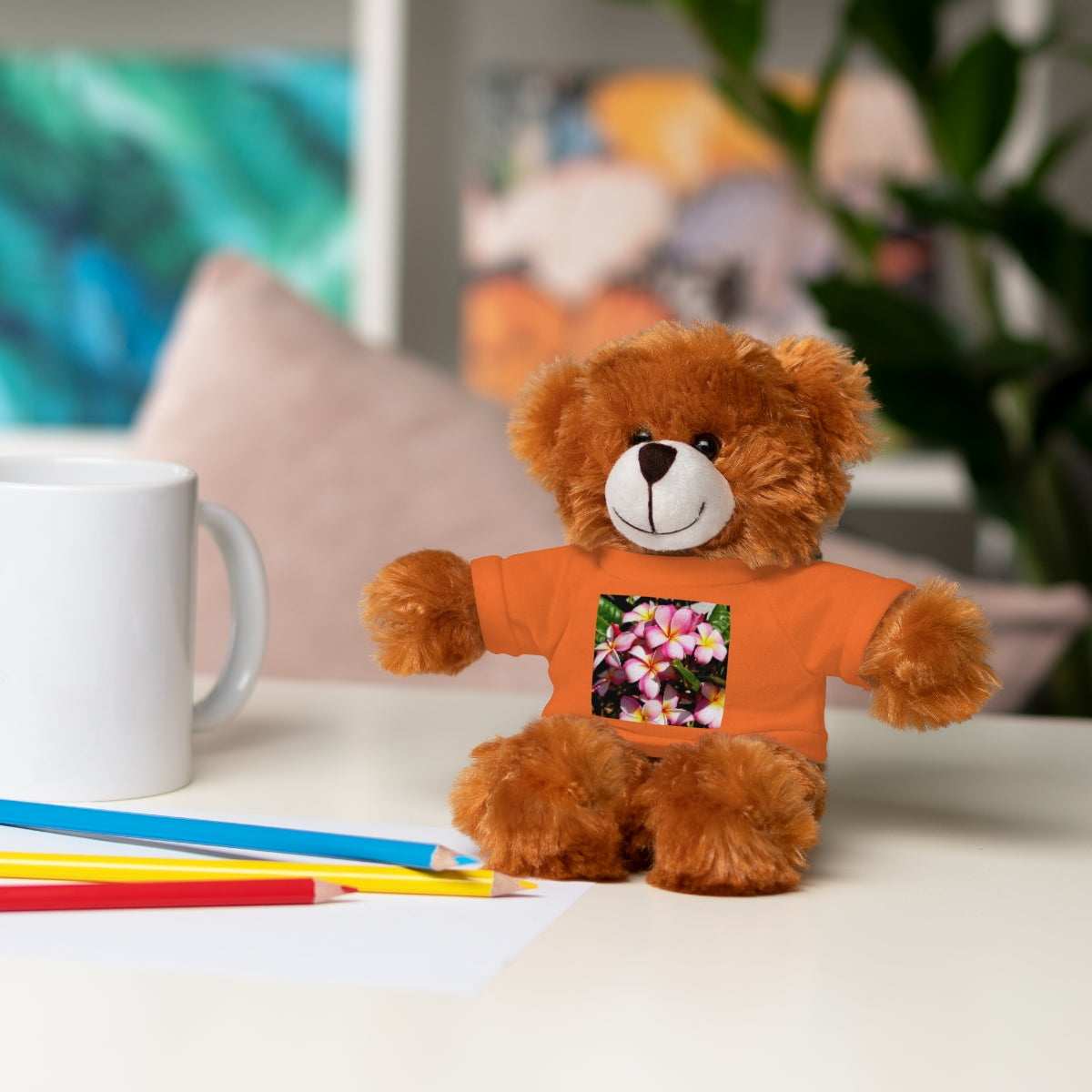 Island Style Striped Plumeria Stuffed Animals with Tee