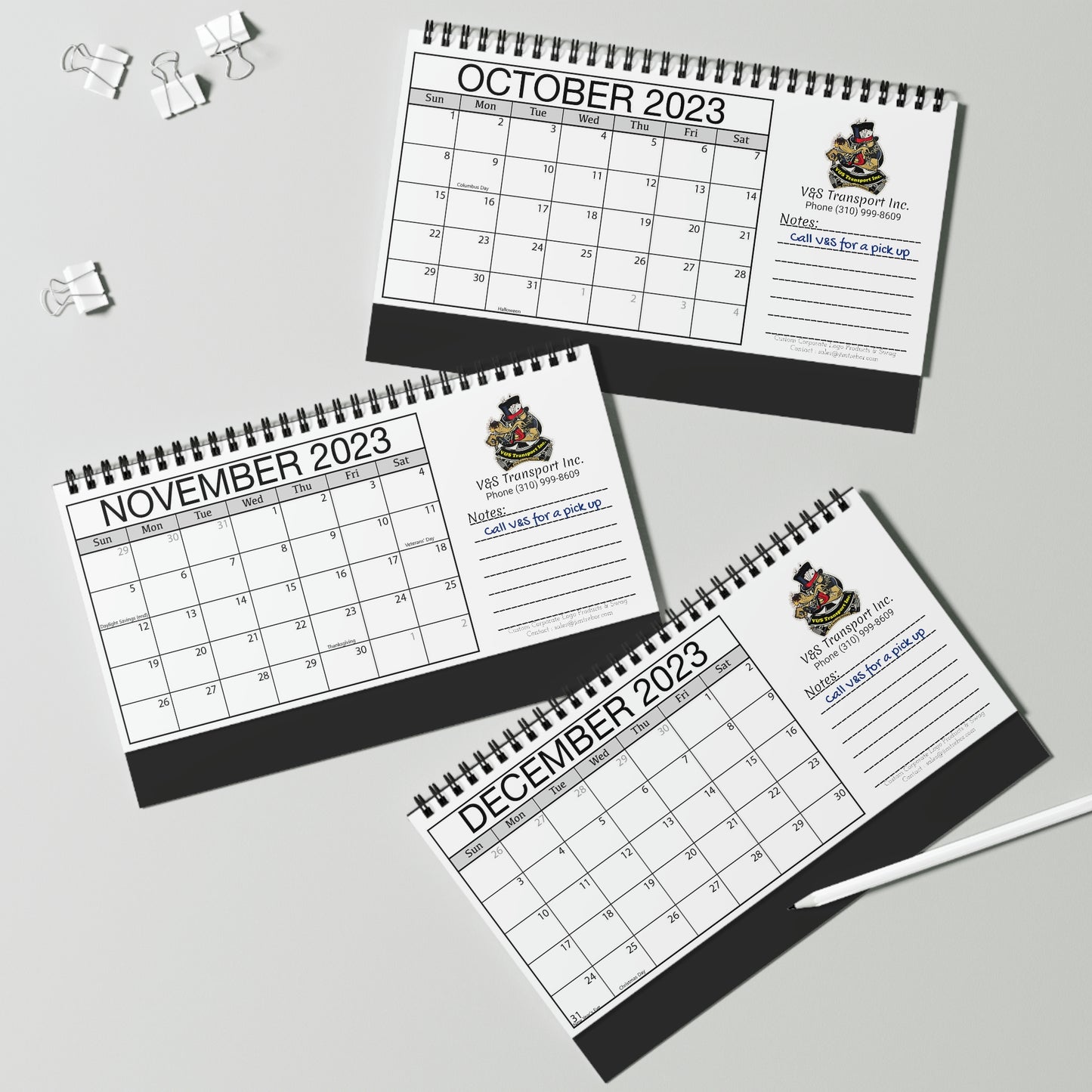 V&S Transport Desk Calendar 2