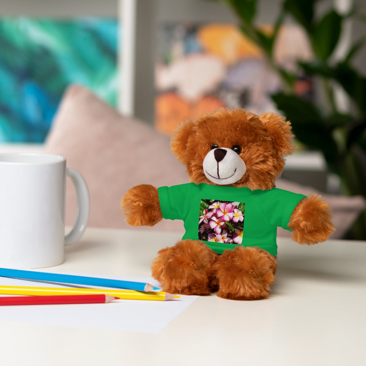 Island Style Striped Plumeria Stuffed Animals with Tee