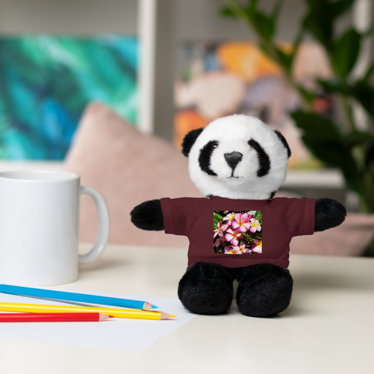 Island Style Striped Plumeria Stuffed Animals with Tee