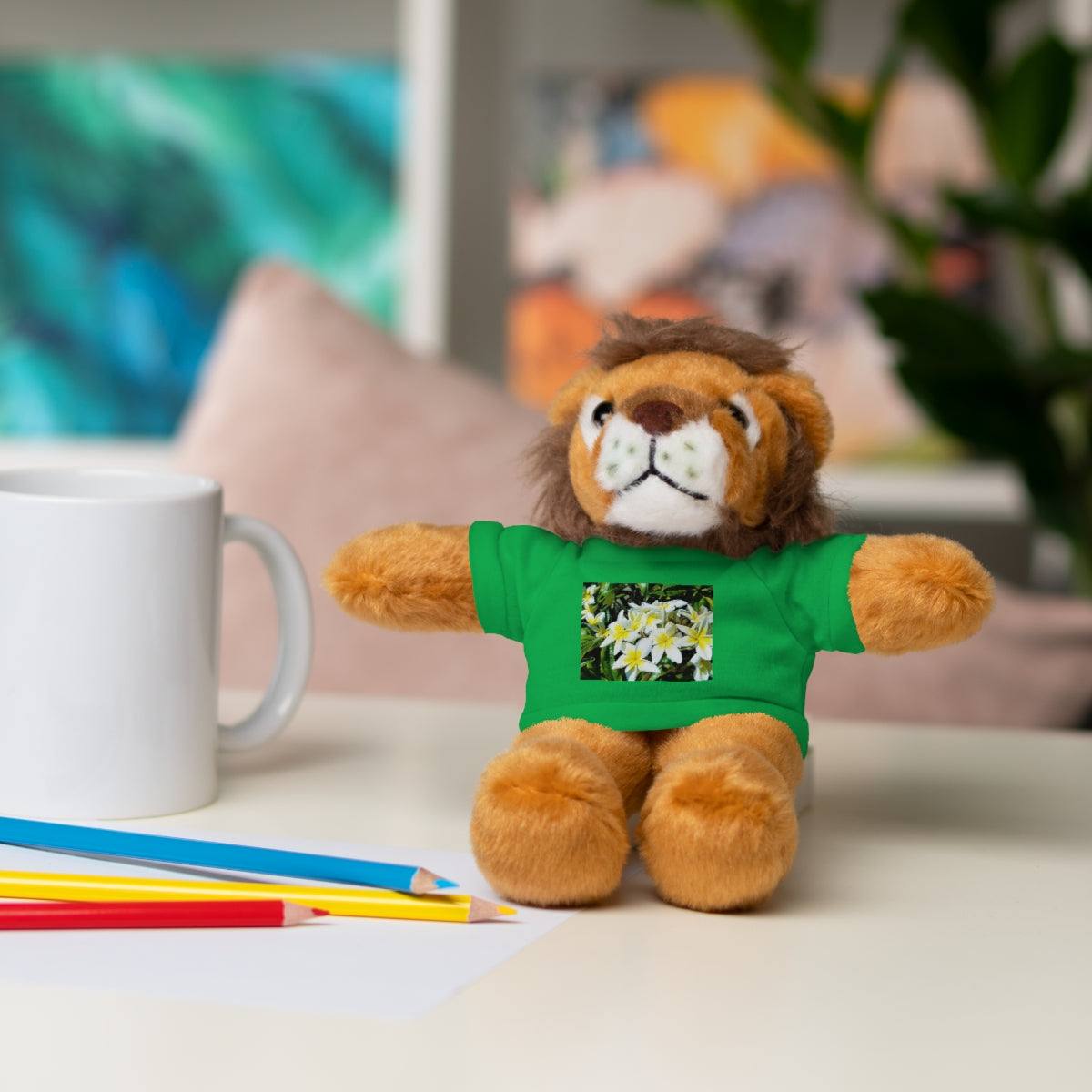 Islander Style Plumeria Stuffed Animals with Tee