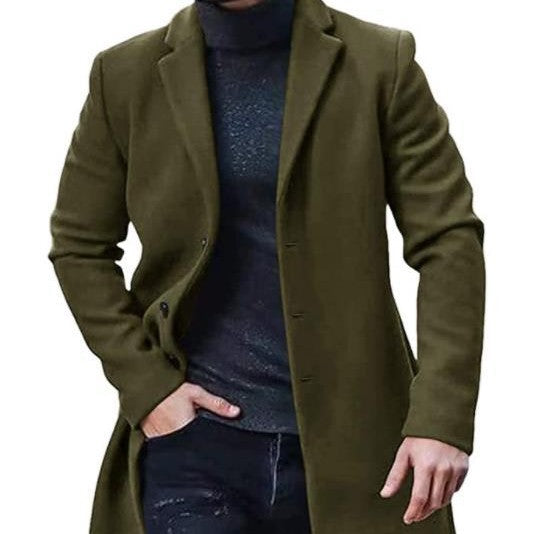 Tweed Coat Men's Medium-length Jacket