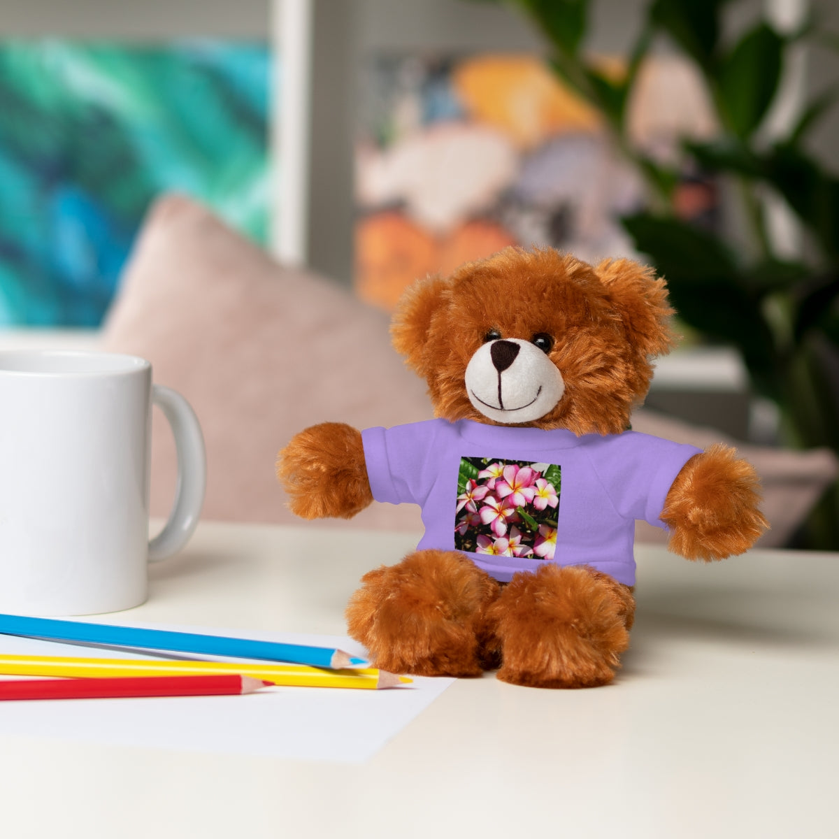 Island Style Striped Plumeria Stuffed Animals with Tee