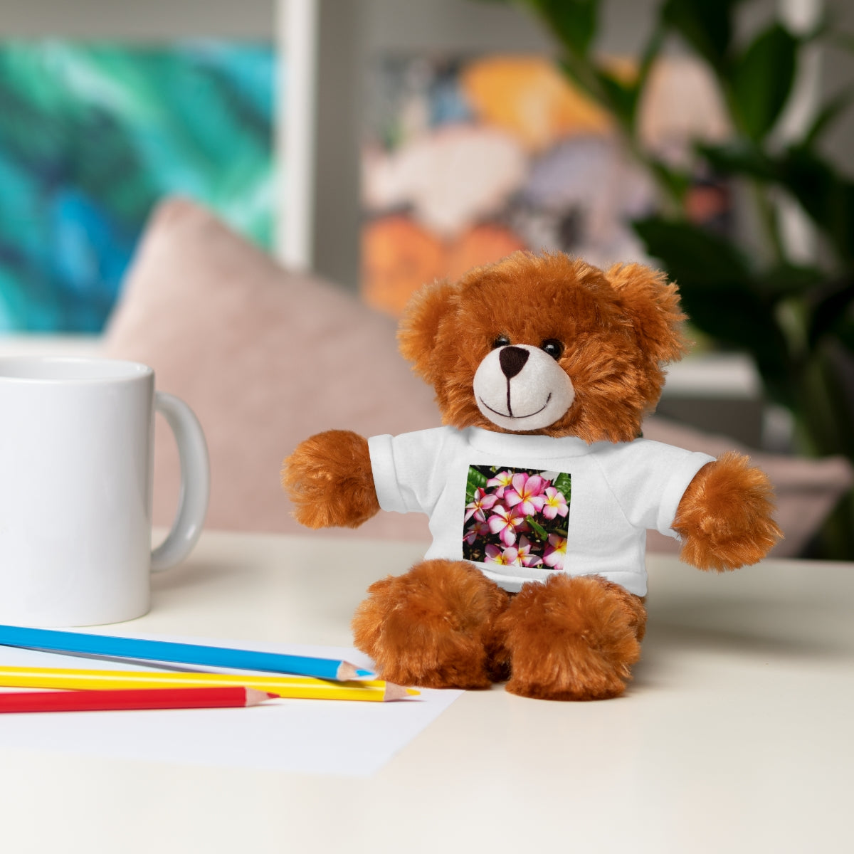 Island Style Striped Plumeria Stuffed Animals with Tee