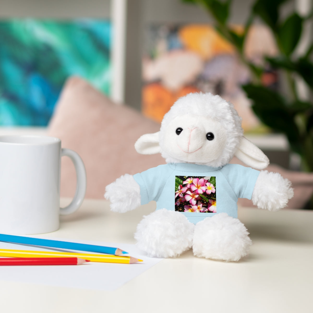 Island Style Striped Plumeria Stuffed Animals with Tee