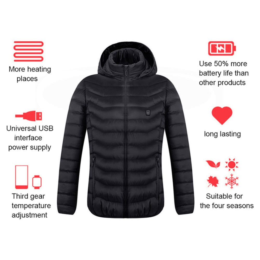Heated Jacket, USB Electric Jacket, Cotton Filler, Thermal Clothing