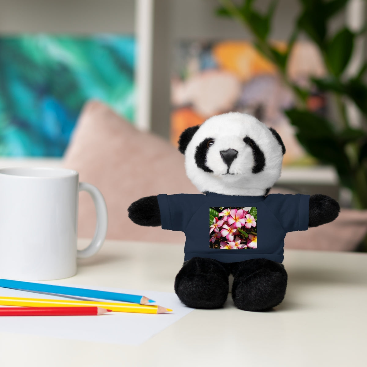 Island Style Striped Plumeria Stuffed Animals with Tee