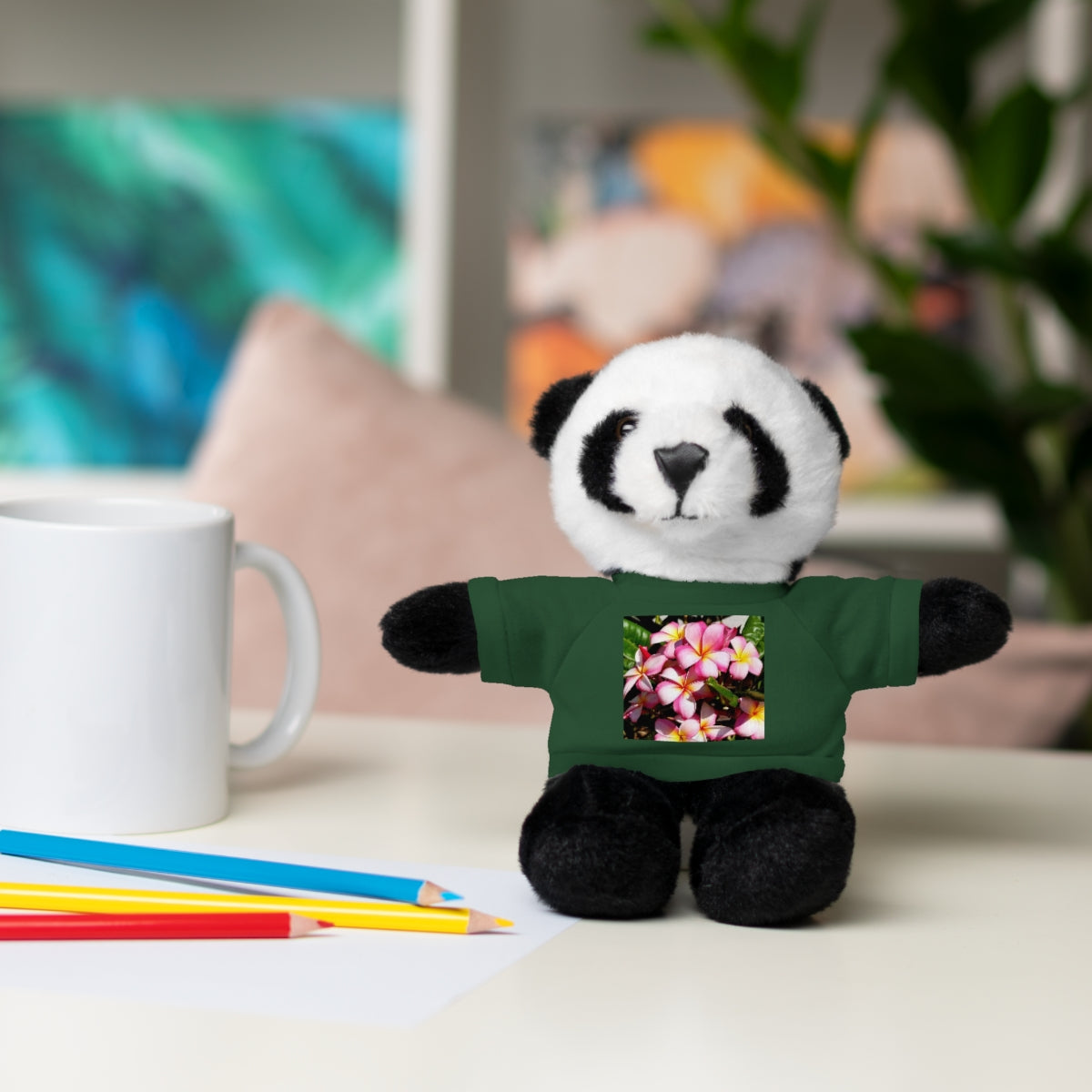 Island Style Striped Plumeria Stuffed Animals with Tee