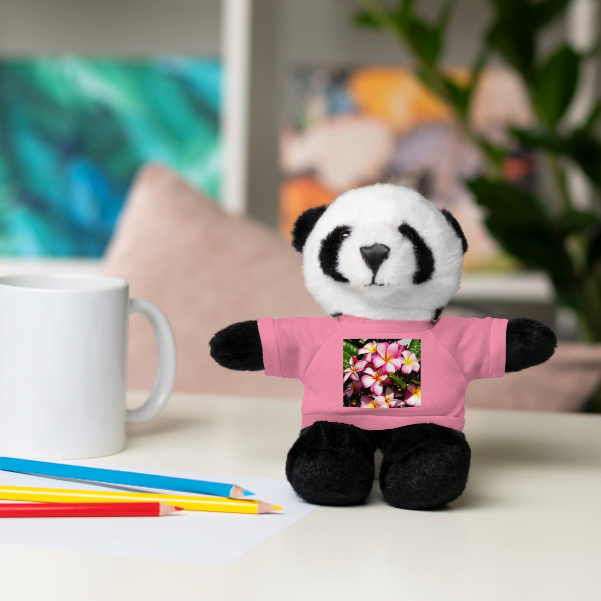 Island Style Striped Plumeria Stuffed Animals with Tee