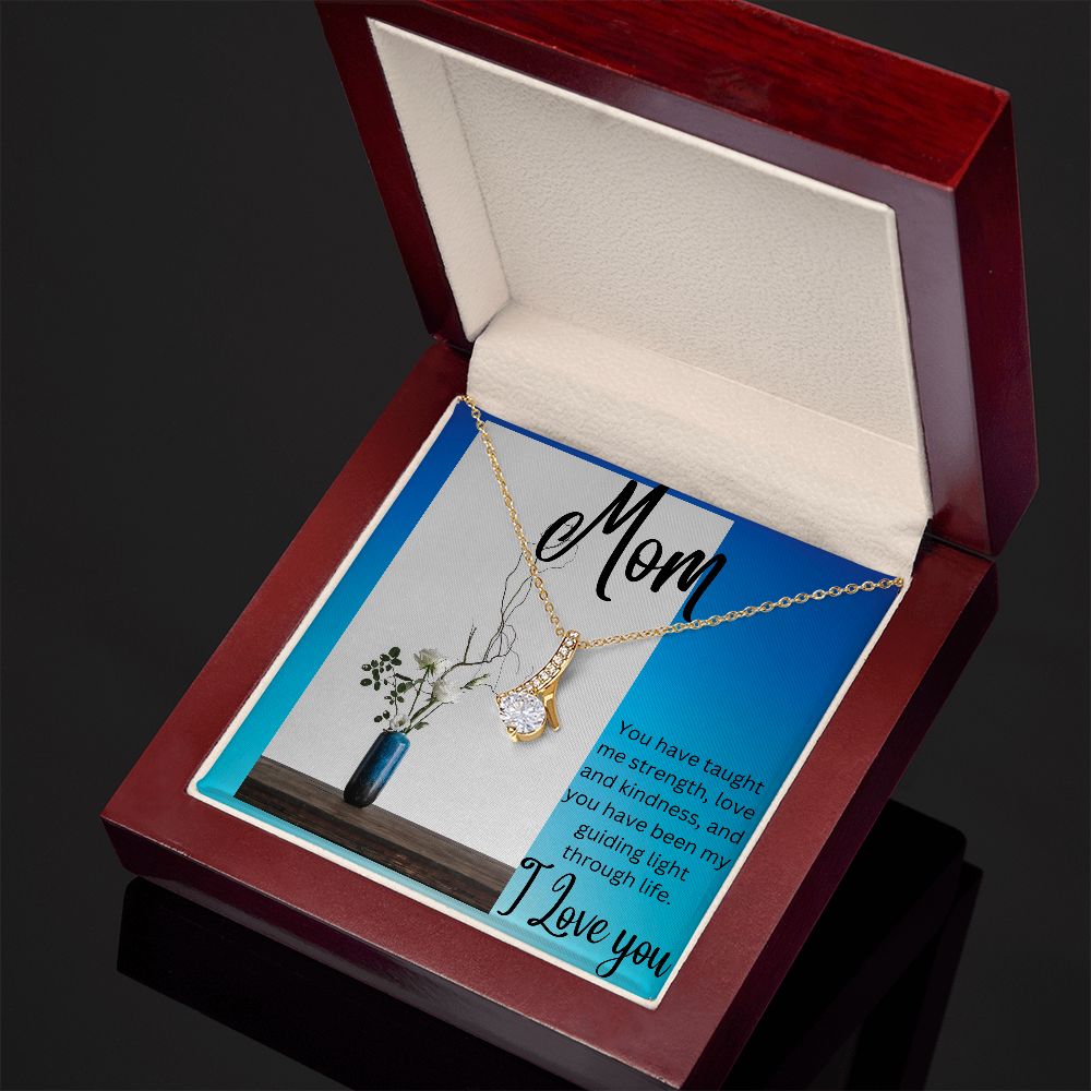 Mom - Alluring Beauty Necklace (White or Yellow Gold Finish)