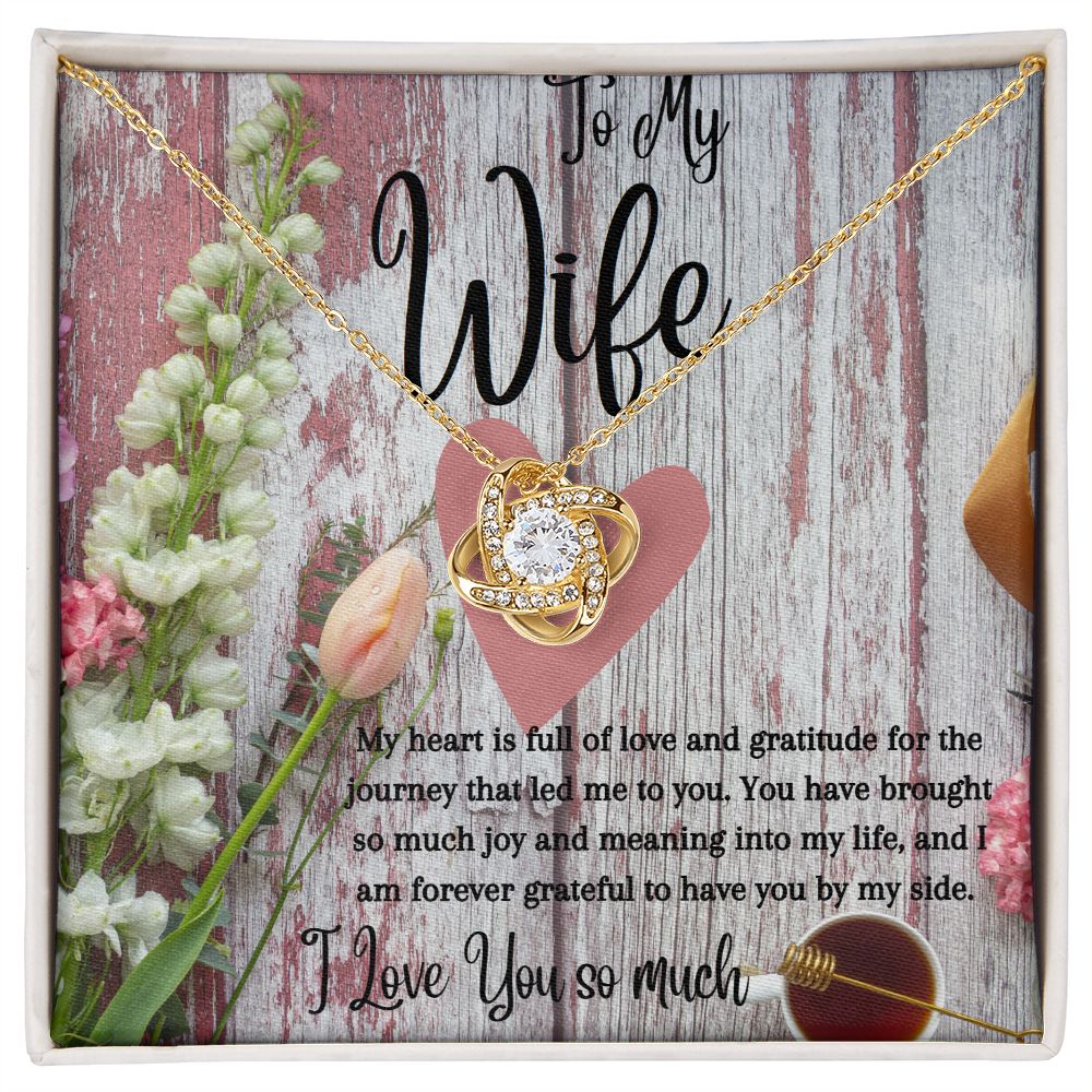 Wife - Love Knot Necklace (White or Yellow Gold)