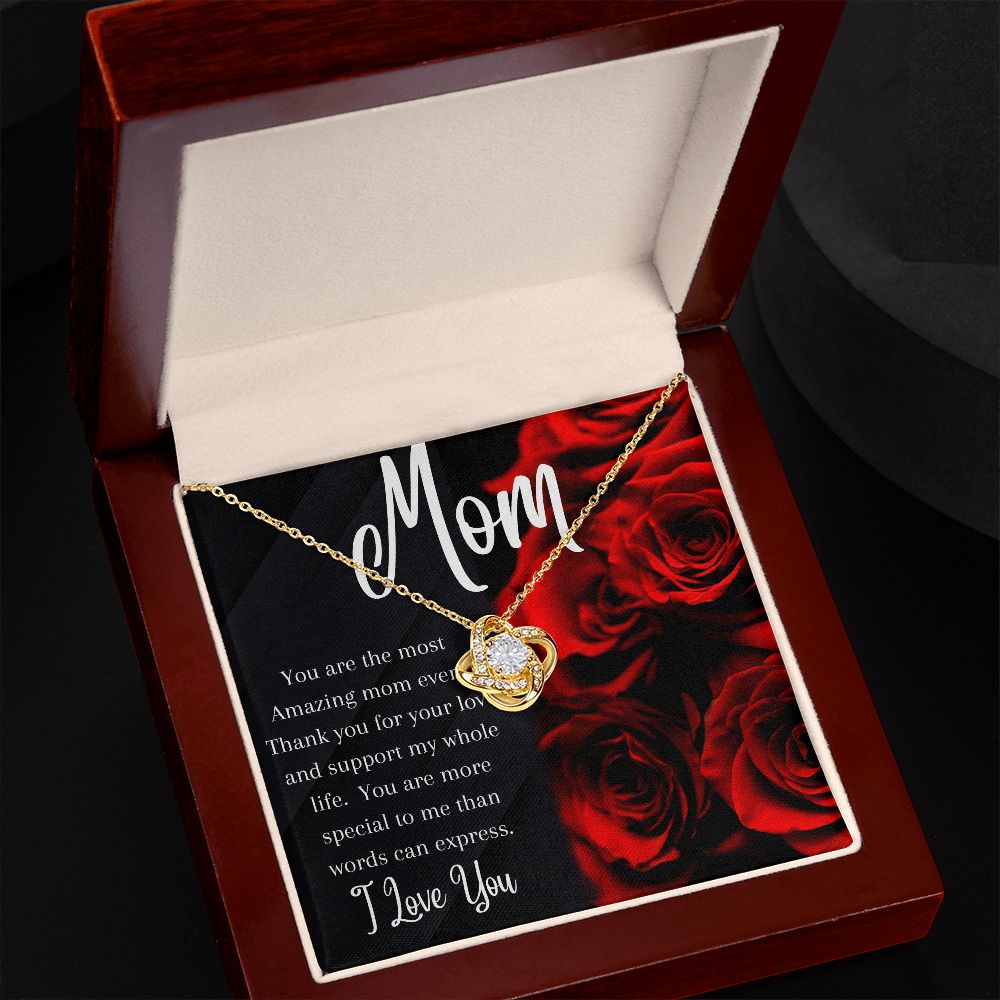 Mom - Love Knot Necklace (Yellow or White Gold)