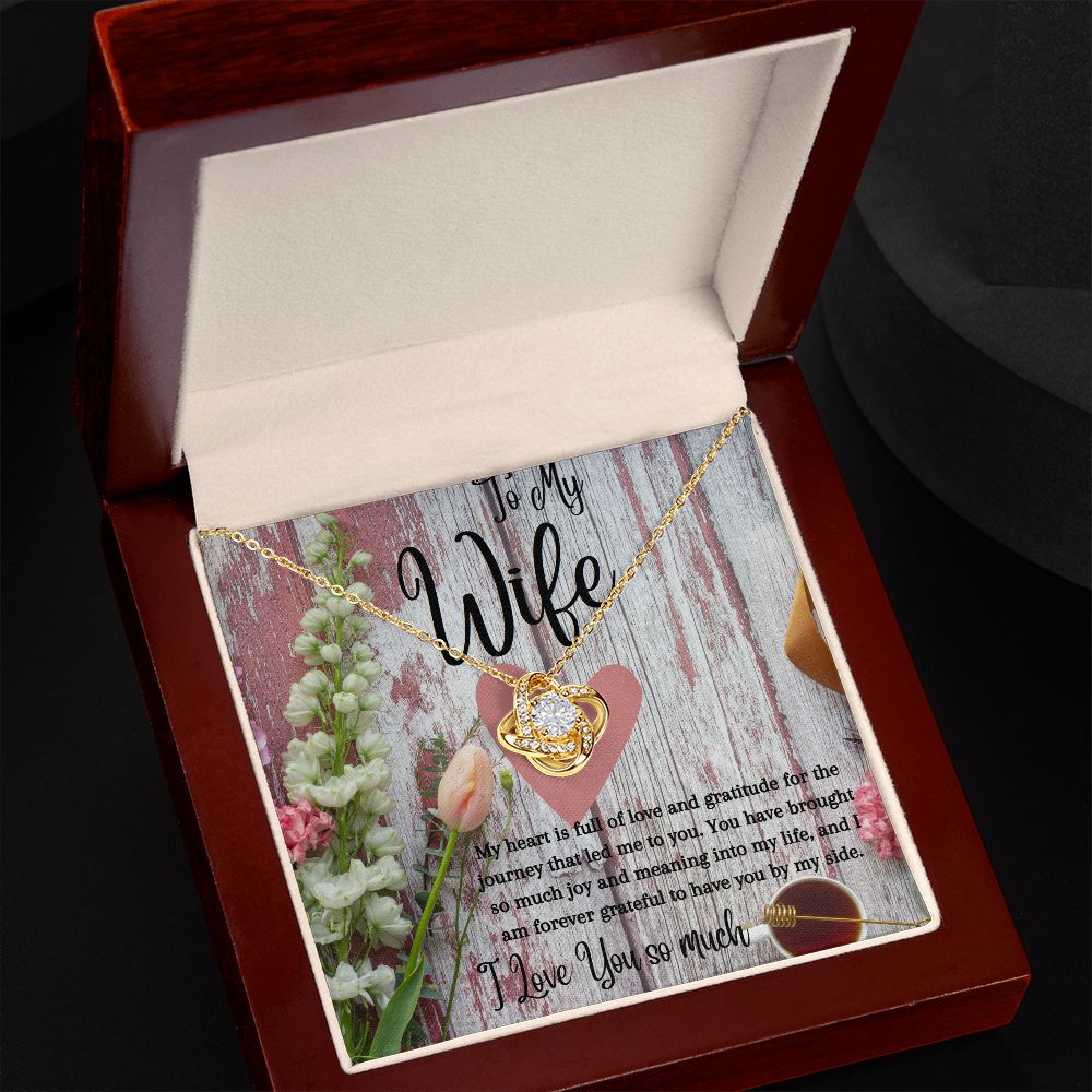 Wife - Love Knot Necklace (White or Yellow Gold)