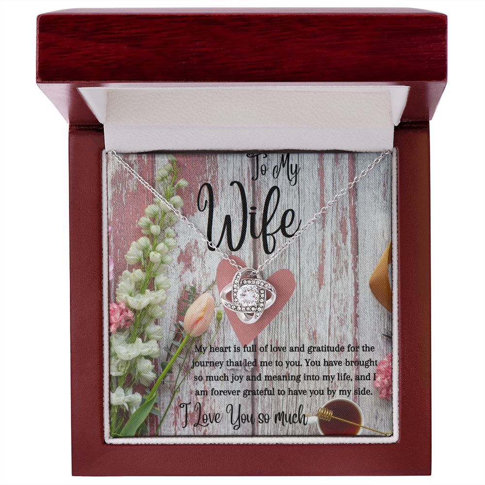 Wife - Love Knot Necklace (White or Yellow Gold)