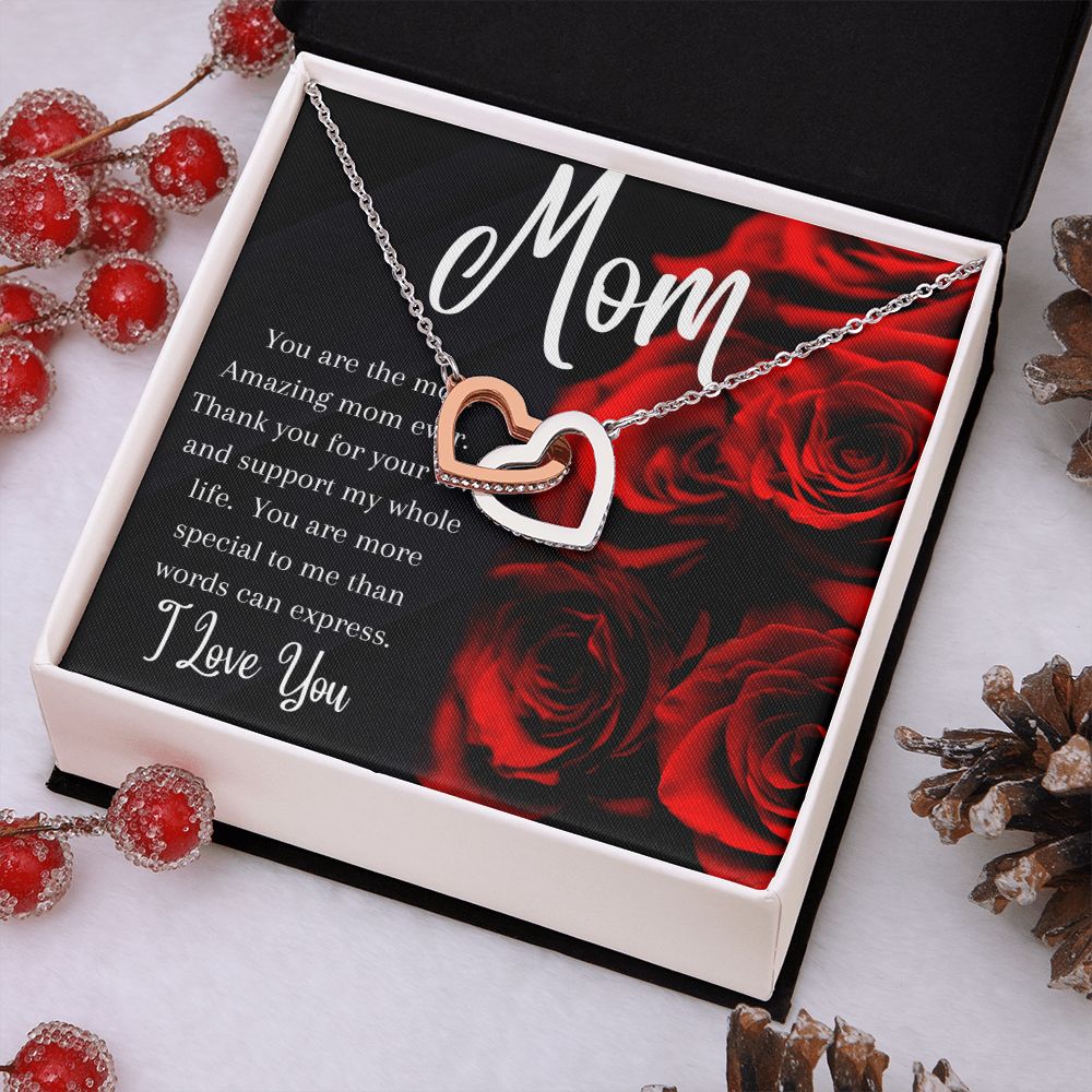 Mom - Interlocking Hearts Necklace