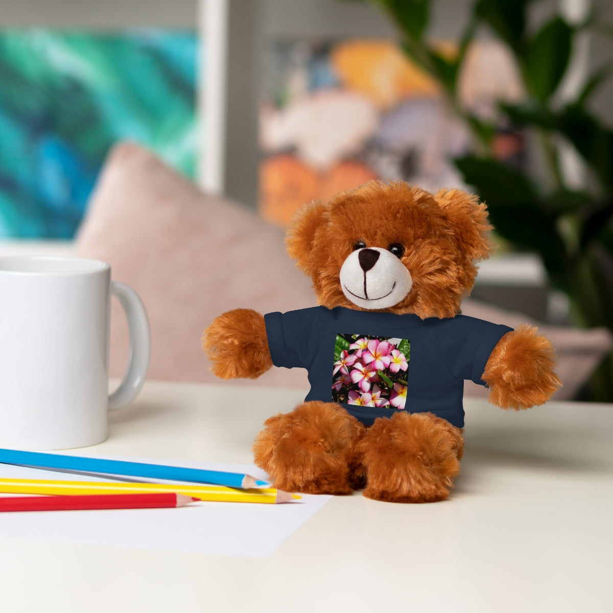 Island Style Striped Plumeria Stuffed Animals with Tee