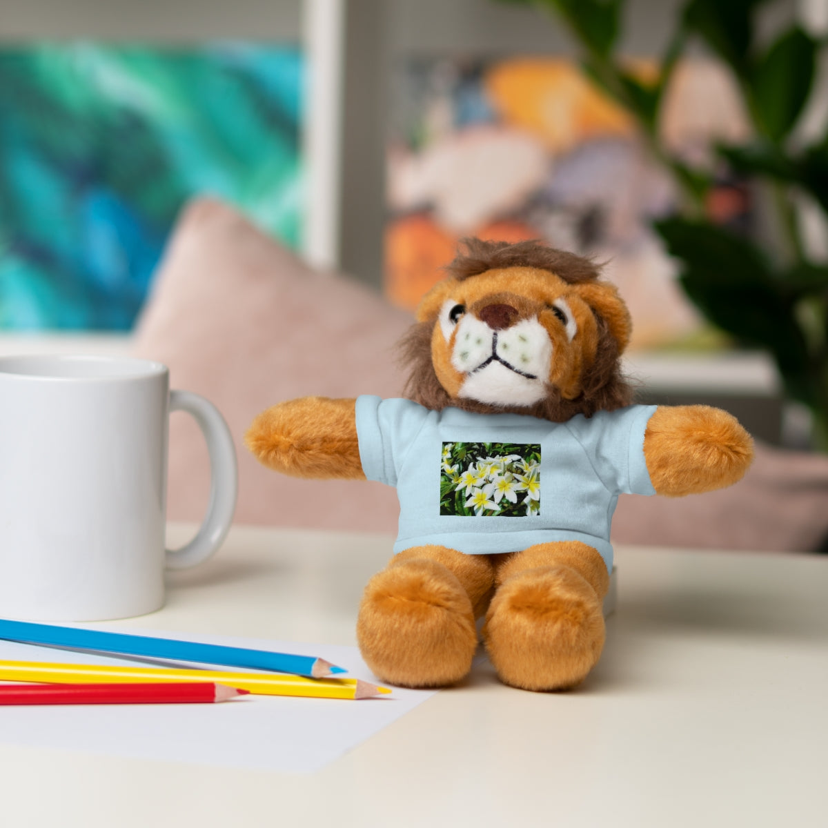 Islander Style Plumeria Stuffed Animals with Tee
