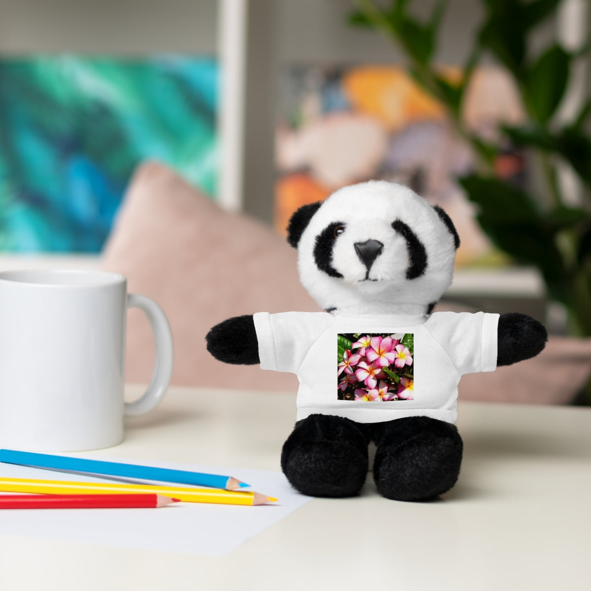 Island Style Striped Plumeria Stuffed Animals with Tee