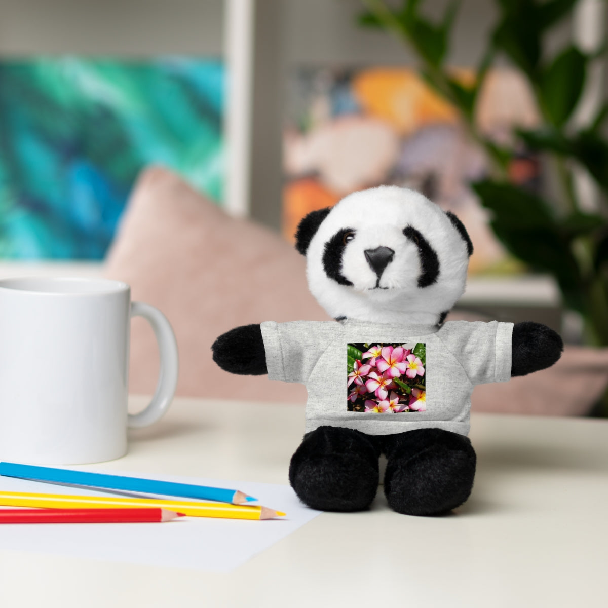 Island Style Striped Plumeria Stuffed Animals with Tee