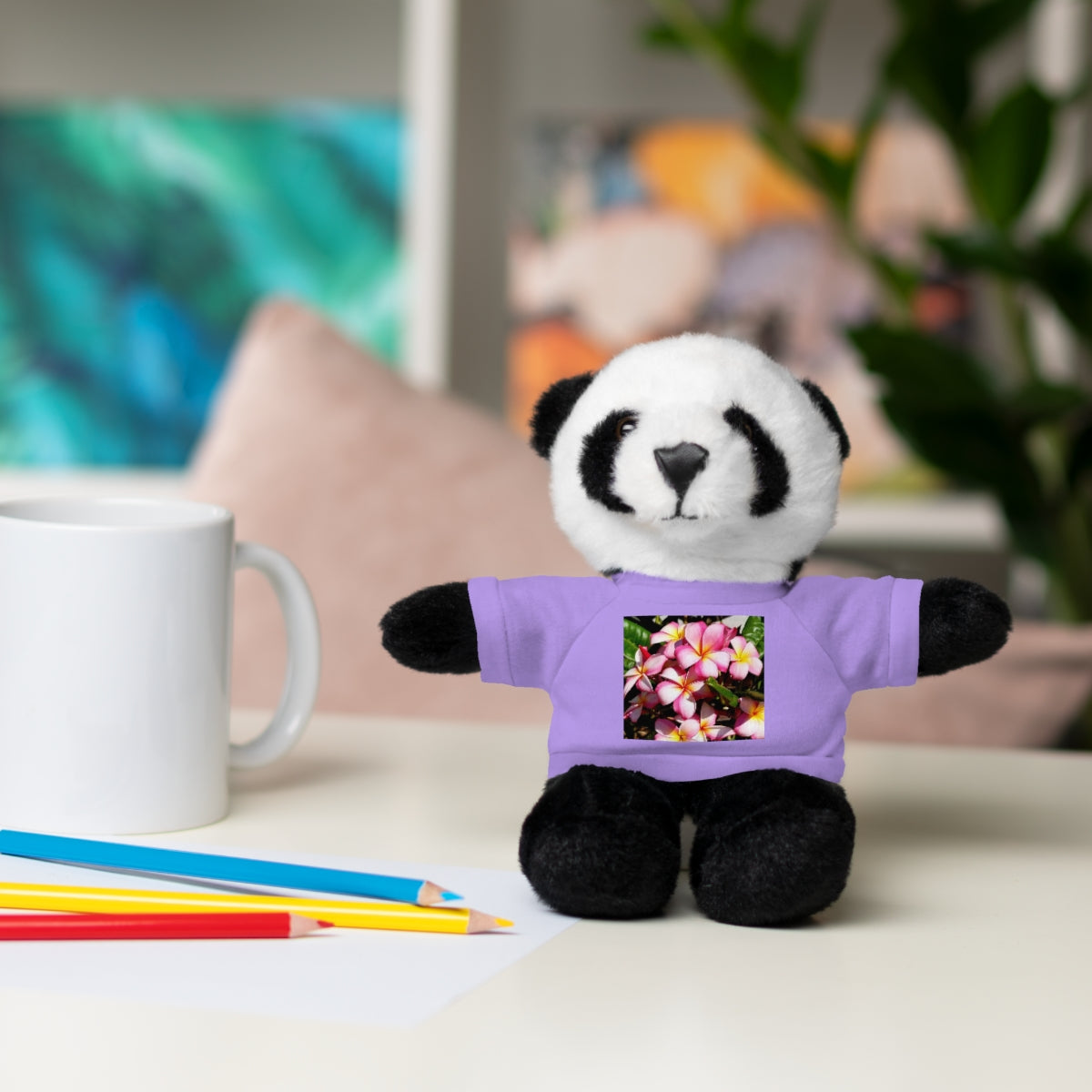 Island Style Striped Plumeria Stuffed Animals with Tee