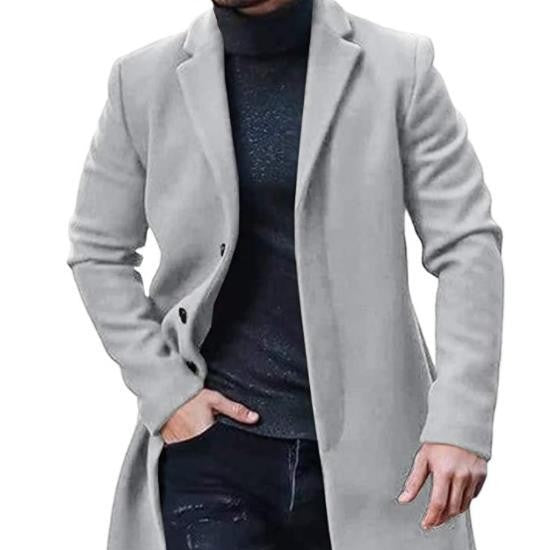 Tweed Coat Men's Medium-length Jacket
