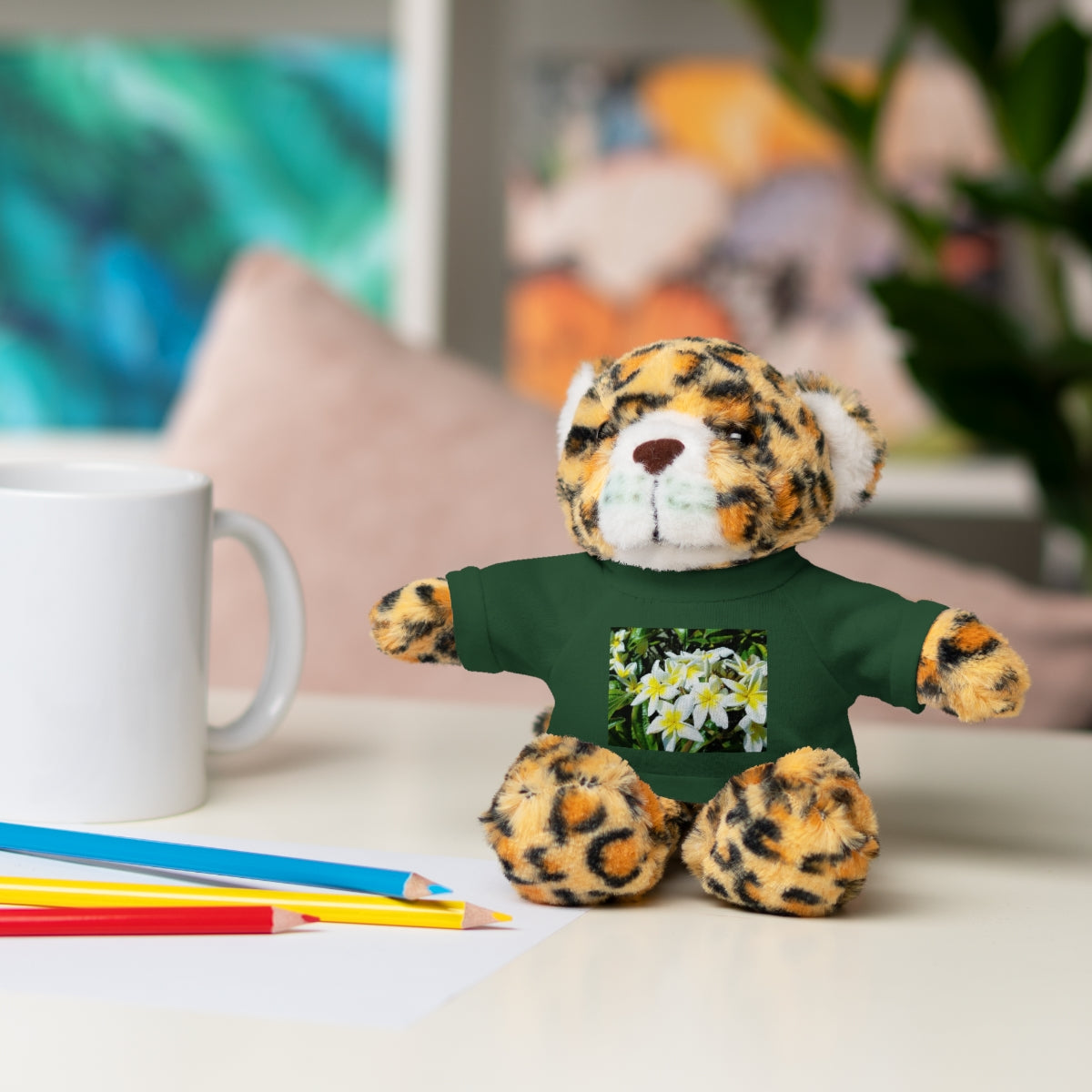 Islander Style Plumeria Stuffed Animals with Tee