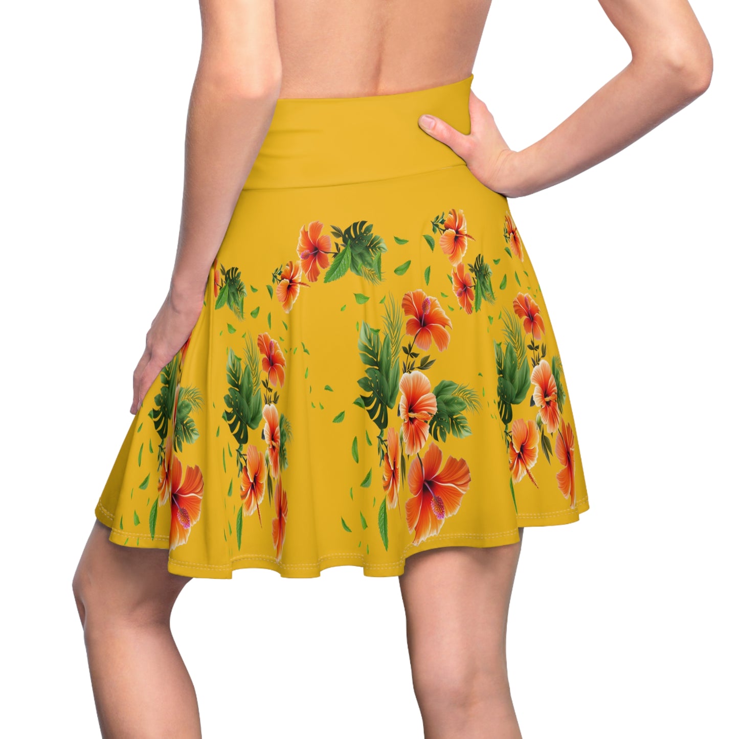 Women's Hibiscus Skater Skirt (AOP)