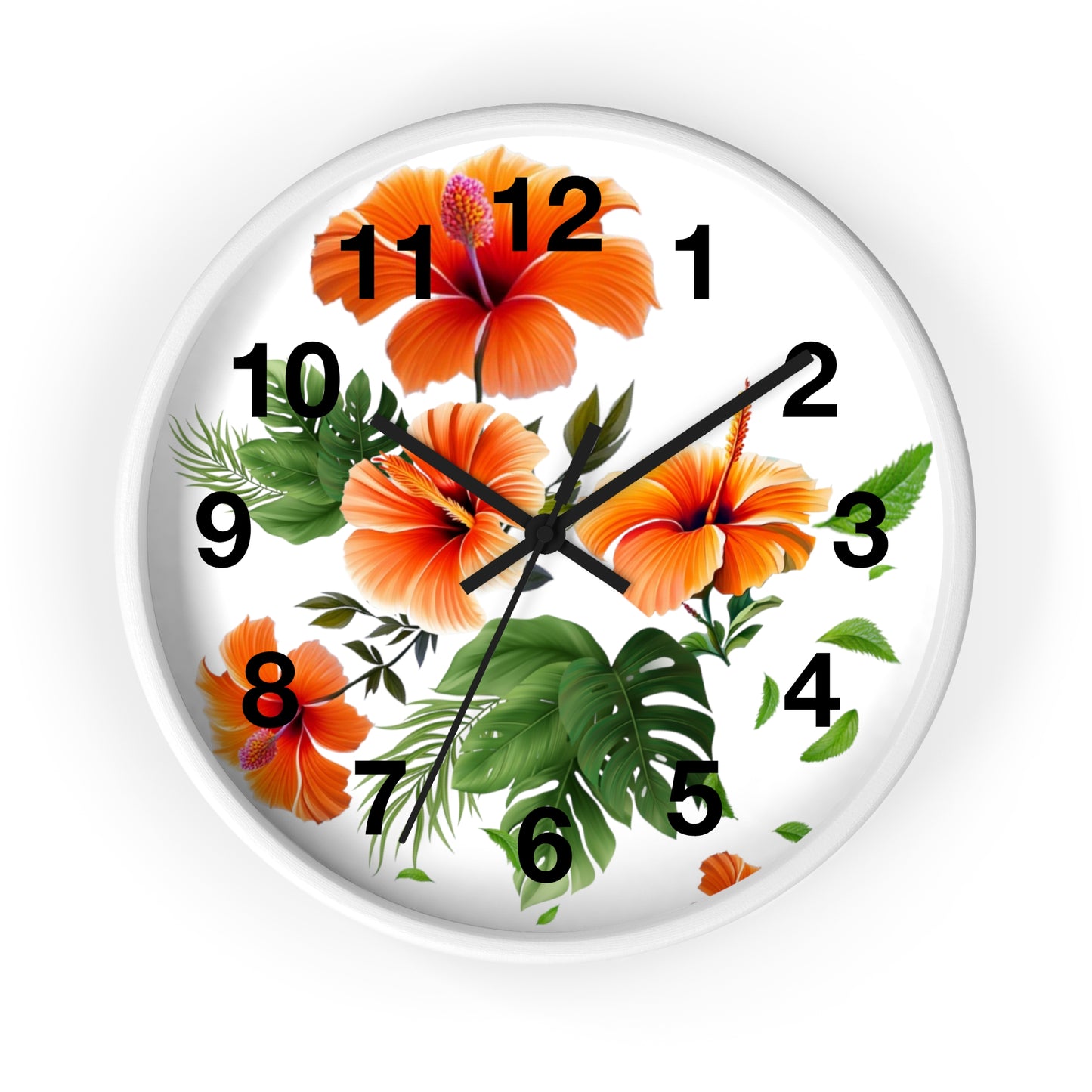 Hibiscus Wall Clock