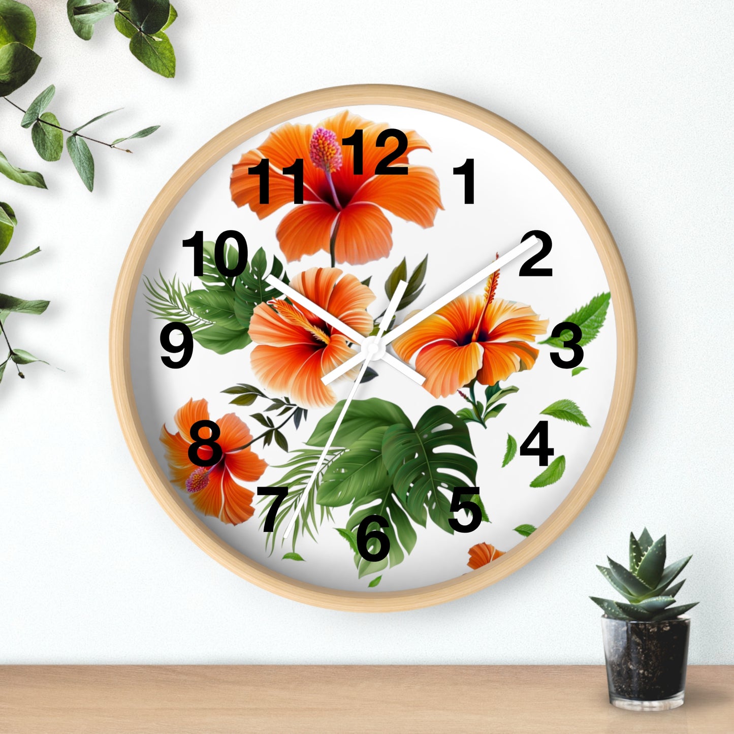 Hibiscus Wall Clock