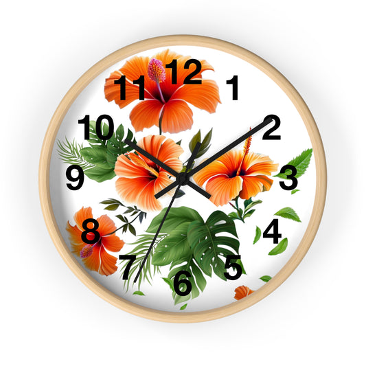 Hibiscus Wall Clock