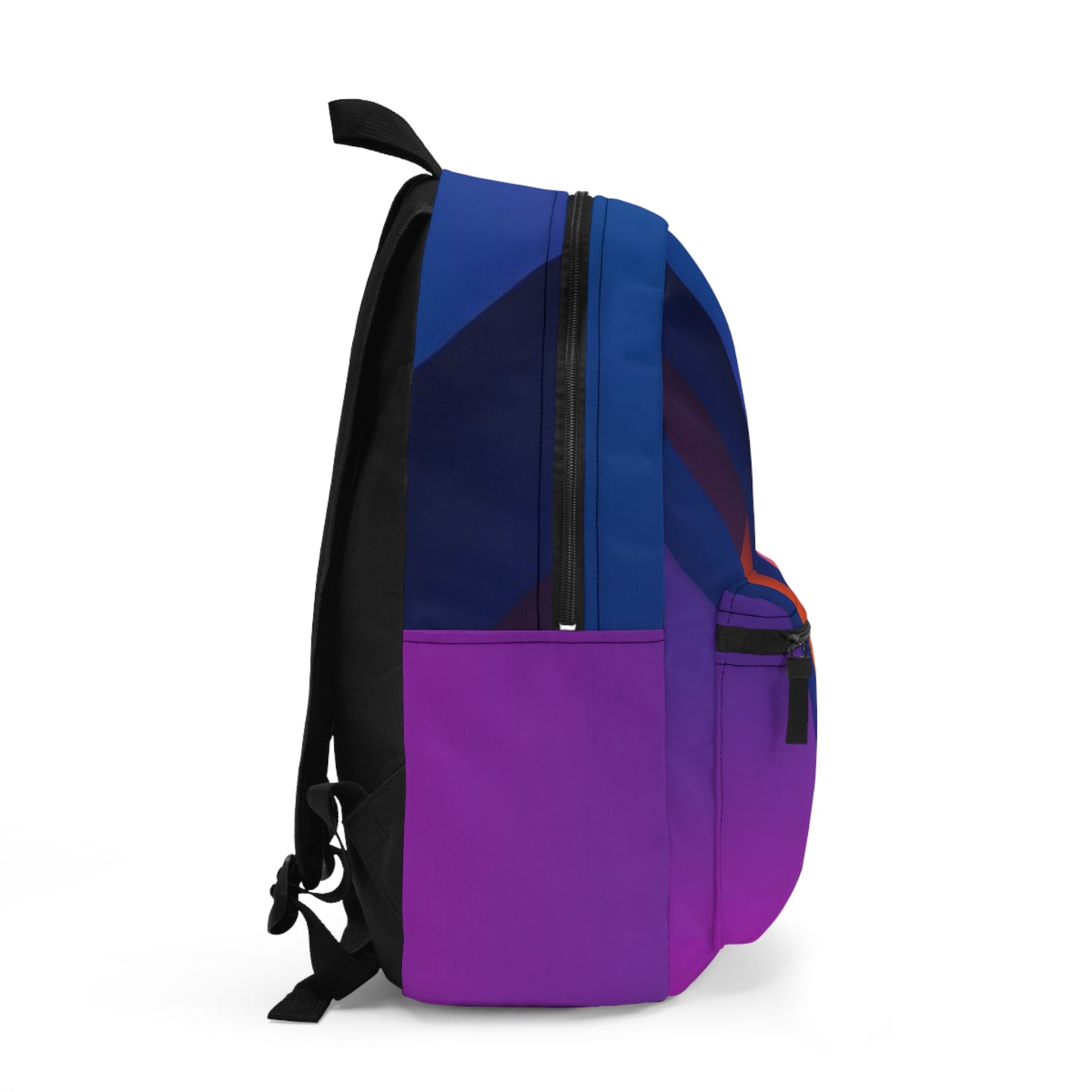 Gradient Stripe Backpack — Vibrant Purple & Blue Geometric School/Everyday Bag