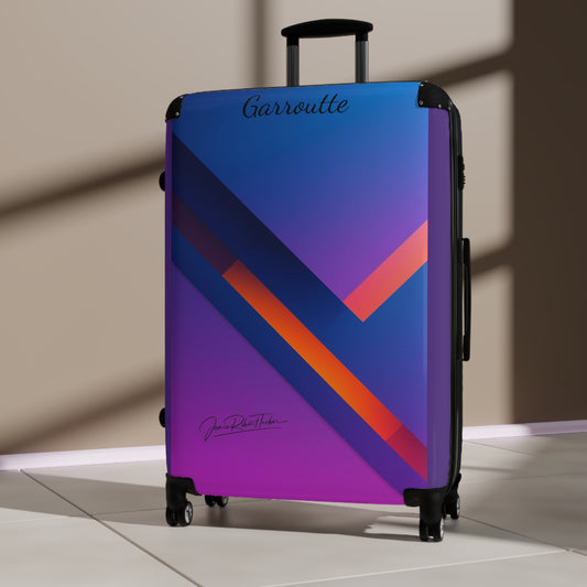 Gradient Geo Carry-On Suitcase – Modern Purple & Blue Travel Luggage