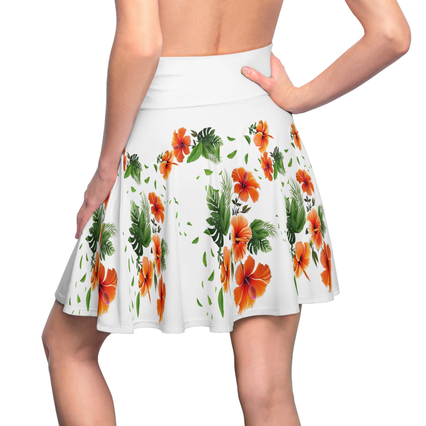 Women's Hibiscus Skater Skirt (AOP)