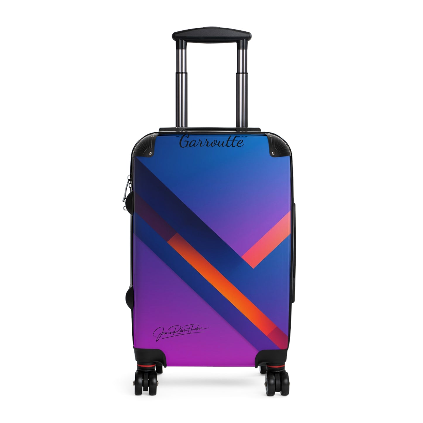 Gradient Geo Carry-On Suitcase – Modern Purple & Blue Travel Luggage