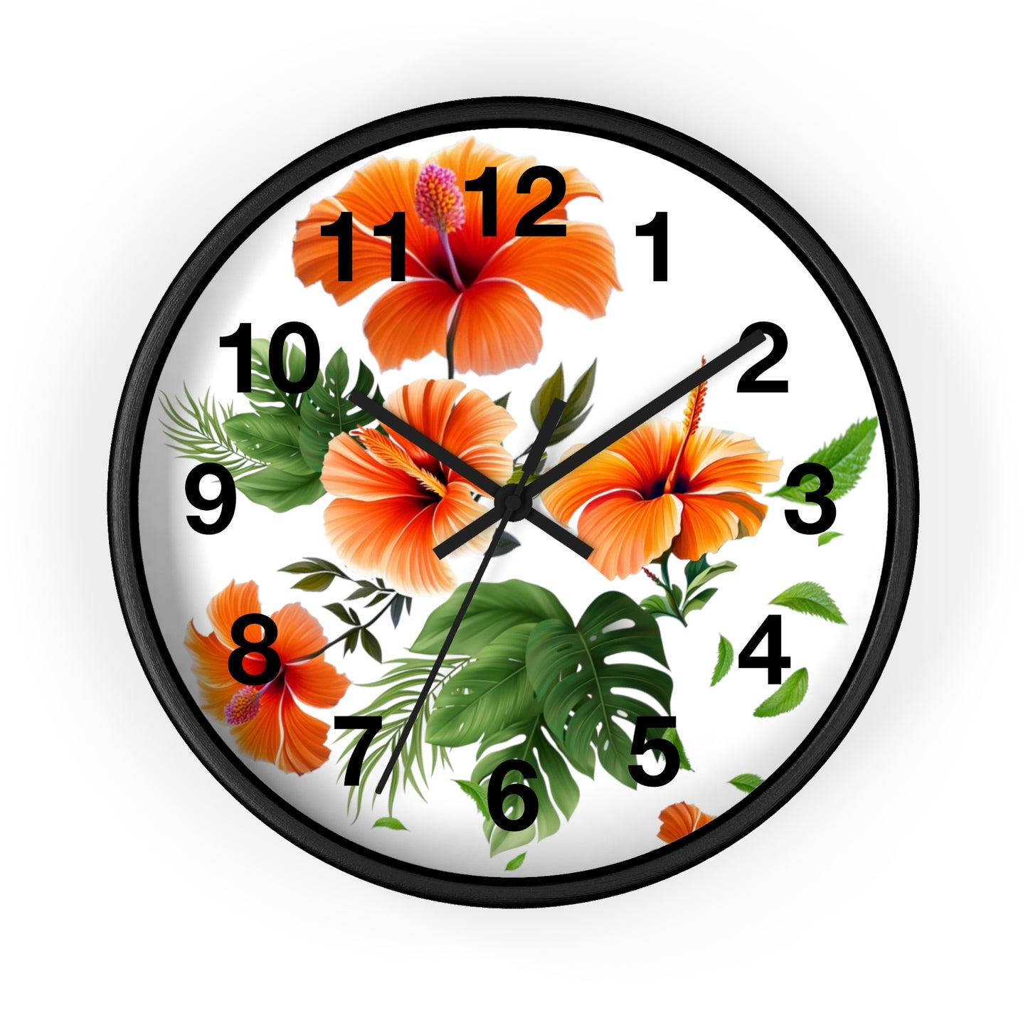 Hibiscus Wall Clock