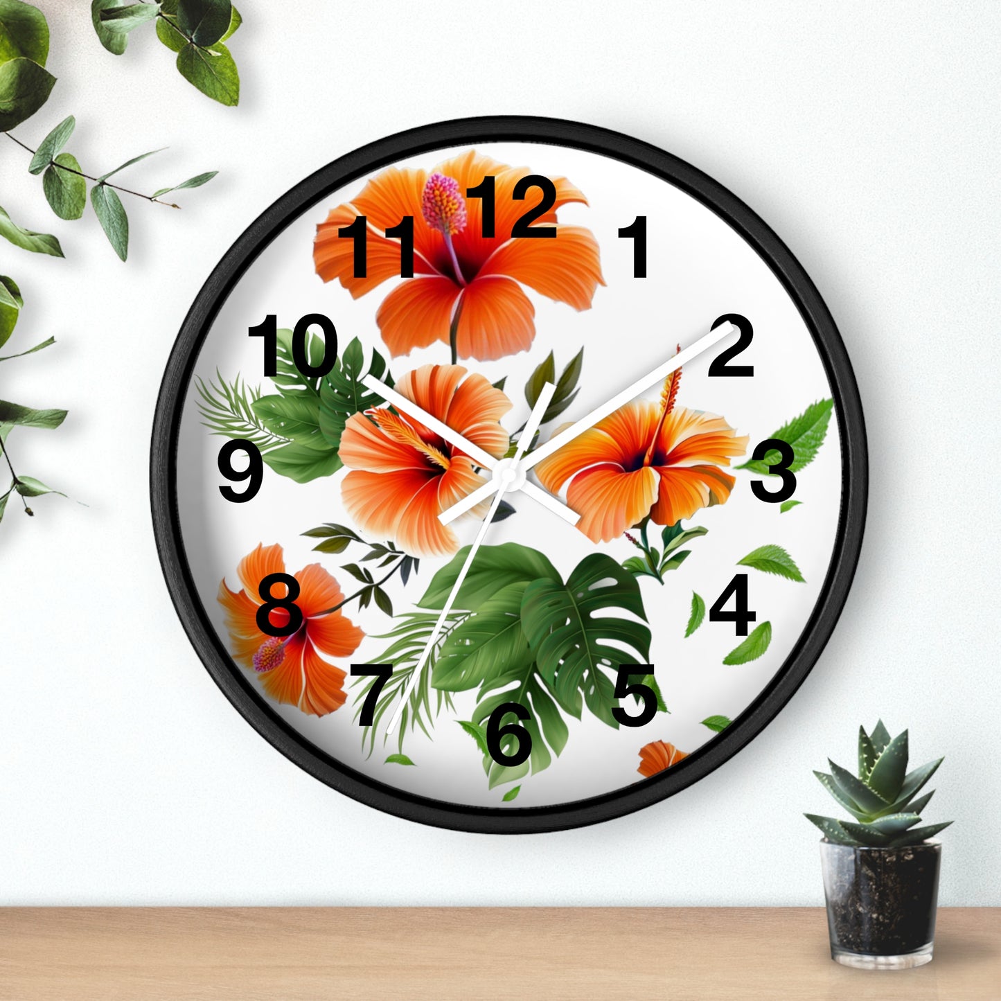 Hibiscus Wall Clock