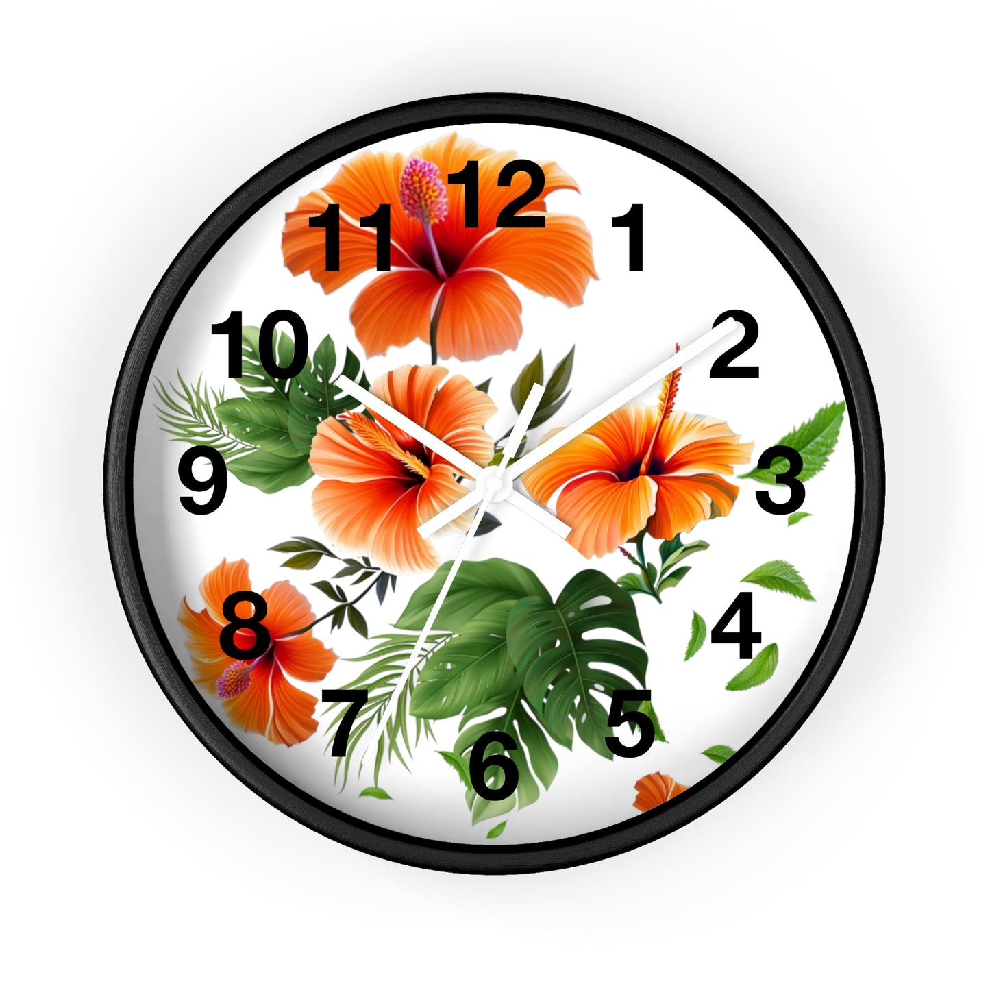 Hibiscus Wall Clock