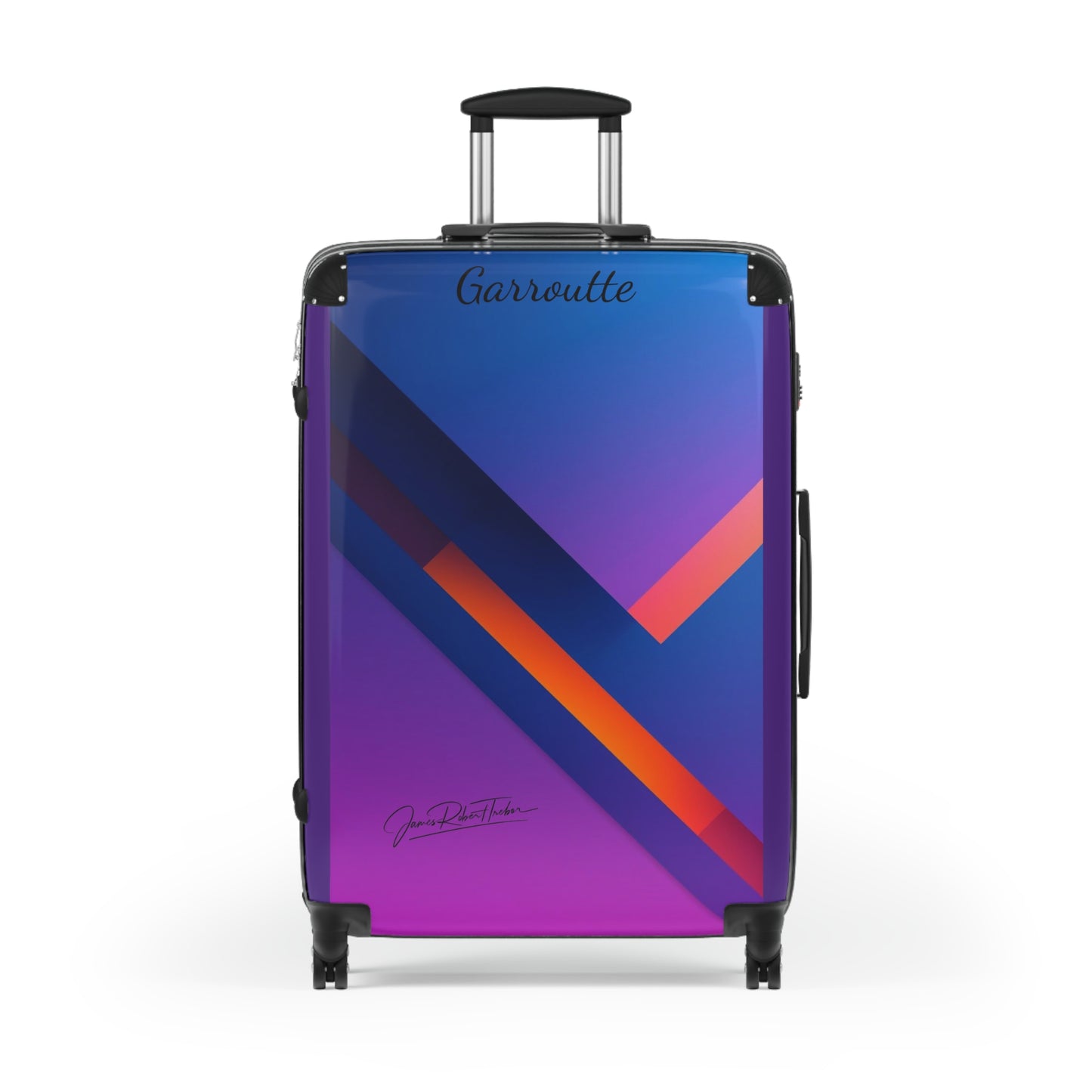 Gradient Geo Carry-On Suitcase – Modern Purple & Blue Travel Luggage
