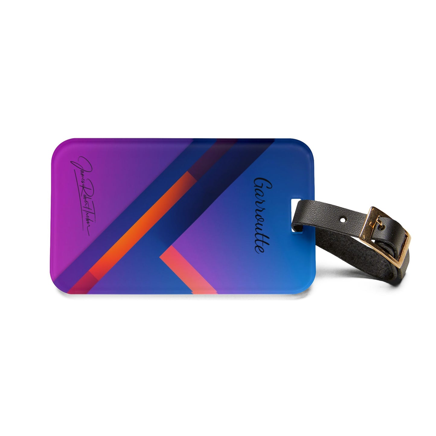 Luggage Tag — Gradient Geo Travel ID Tag (Purple Blue with Signature)