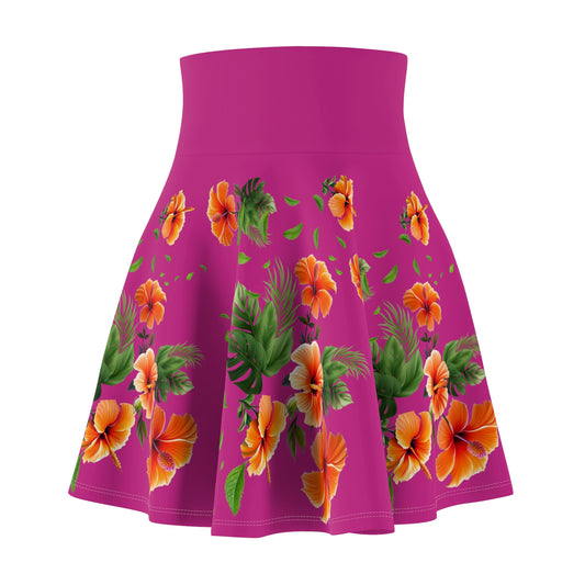 Women's Hibiscus Skater Skirt (AOP)