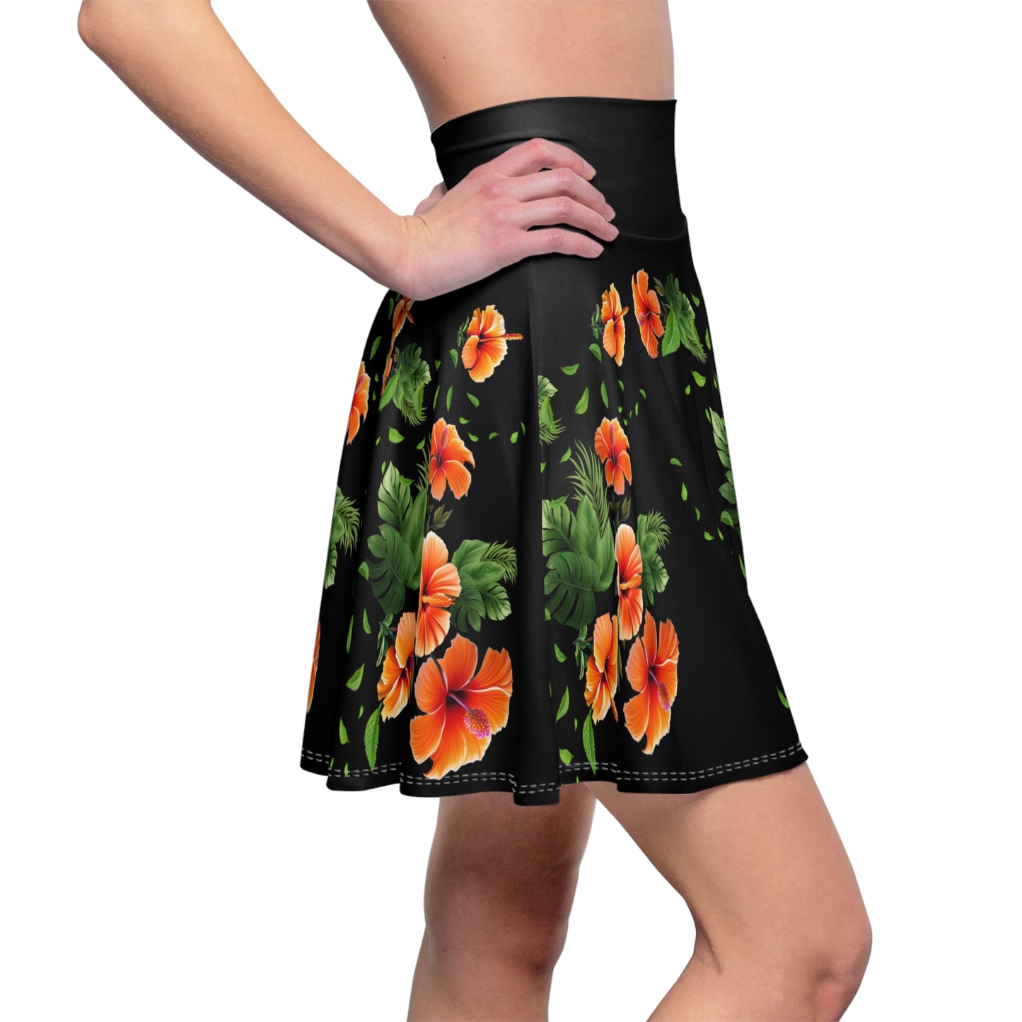 Women's Hibiscus Skater Skirt (AOP)