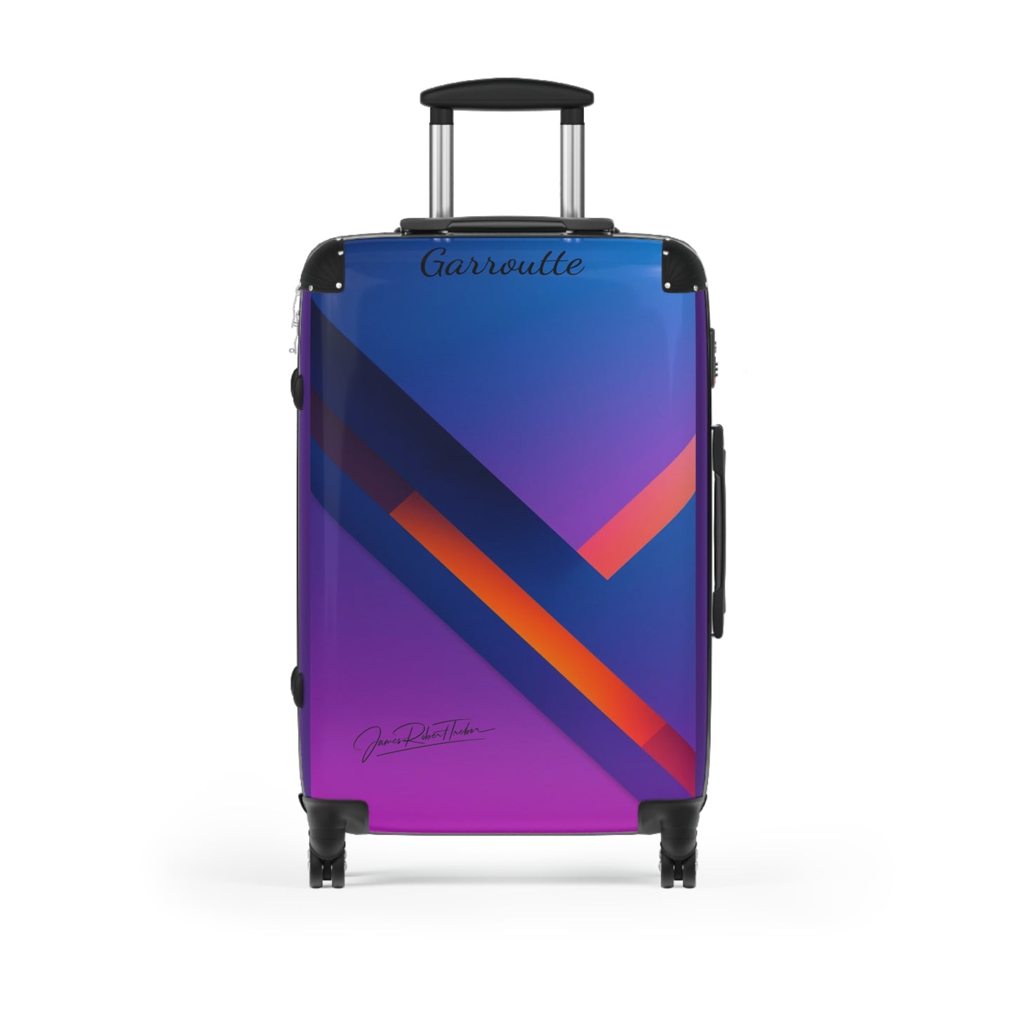 Gradient Geo Carry-On Suitcase – Modern Purple & Blue Travel Luggage