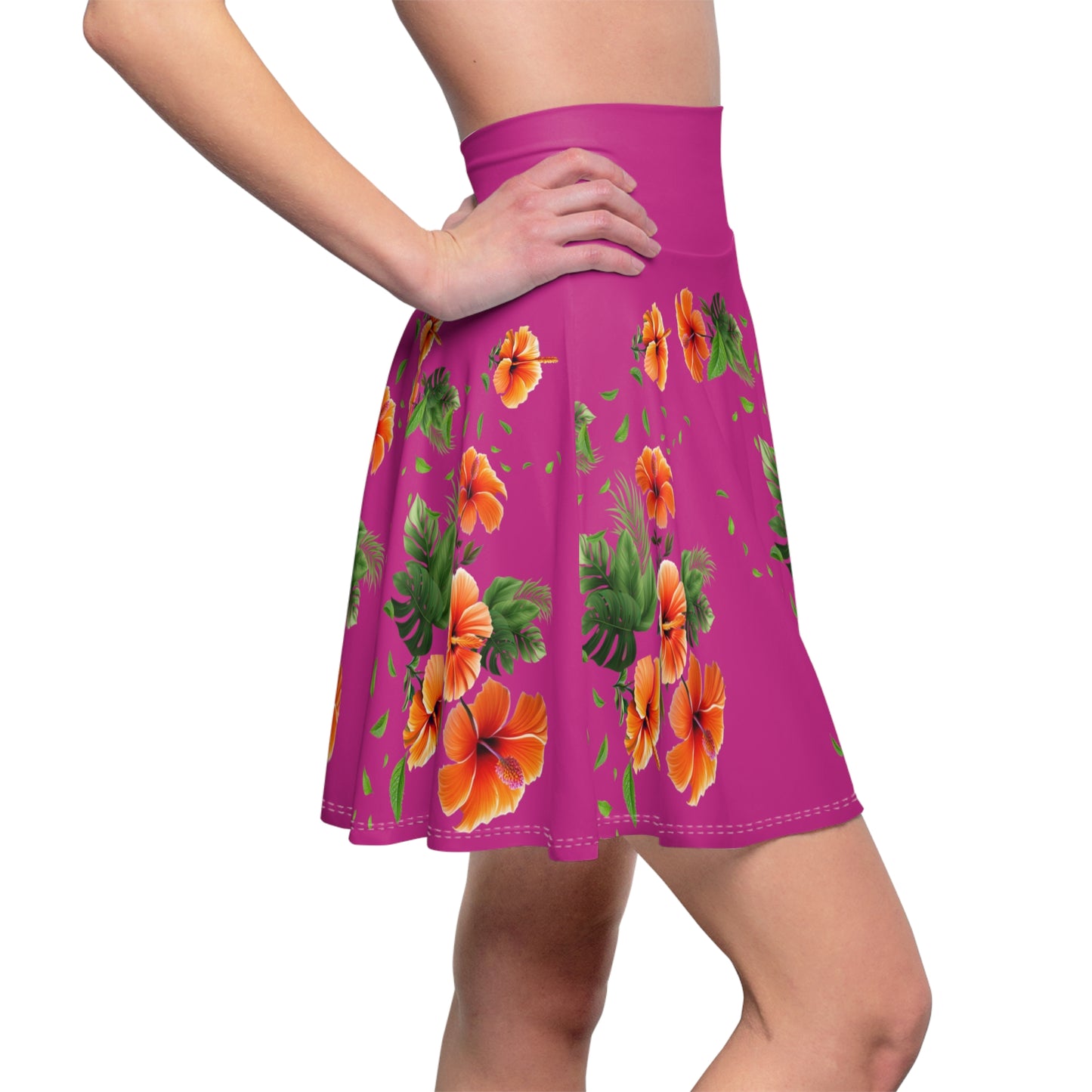 Women's Hibiscus Skater Skirt (AOP)