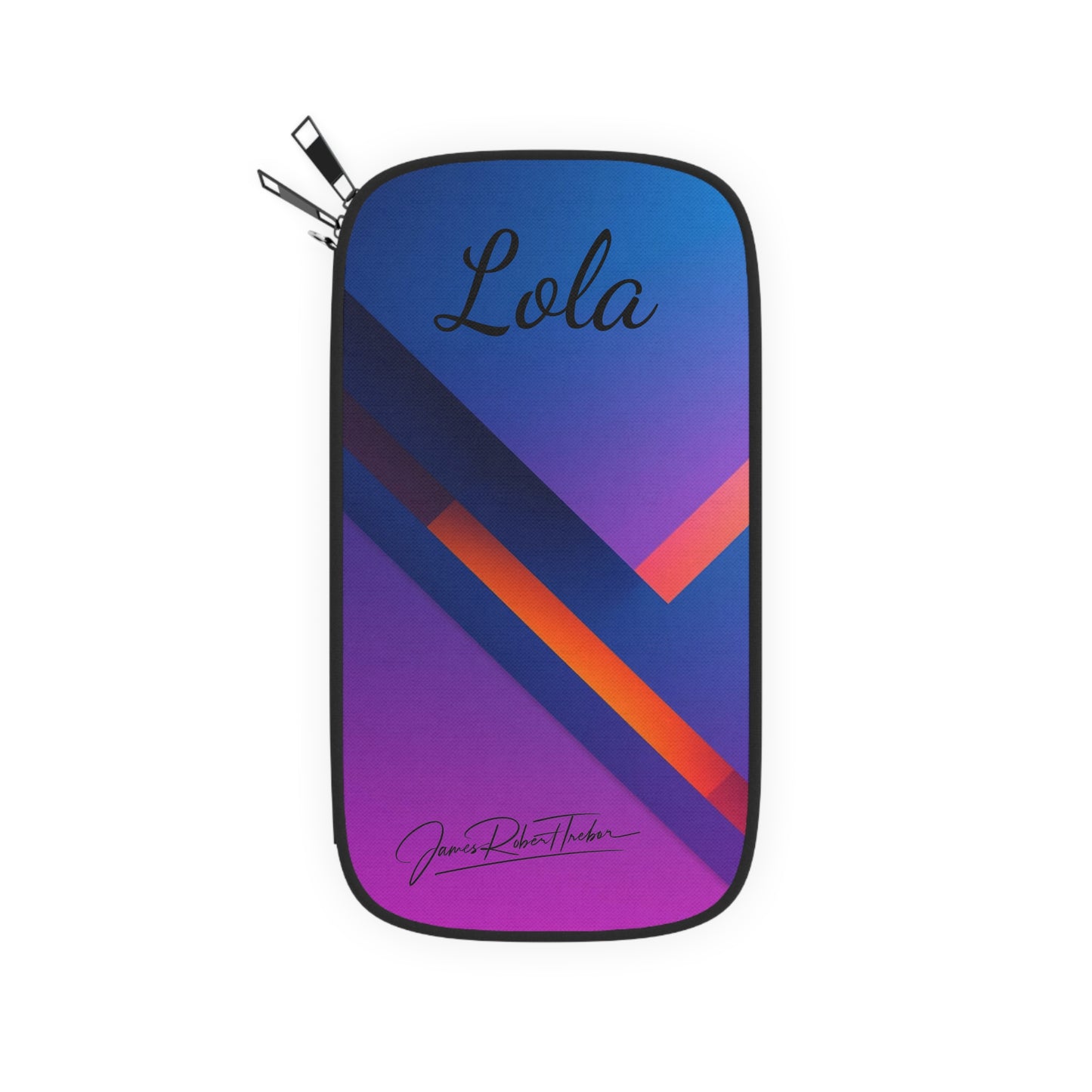 Passport Wallet (Lola)— Retro Gradient Travel Organizer with Geometric Stripes