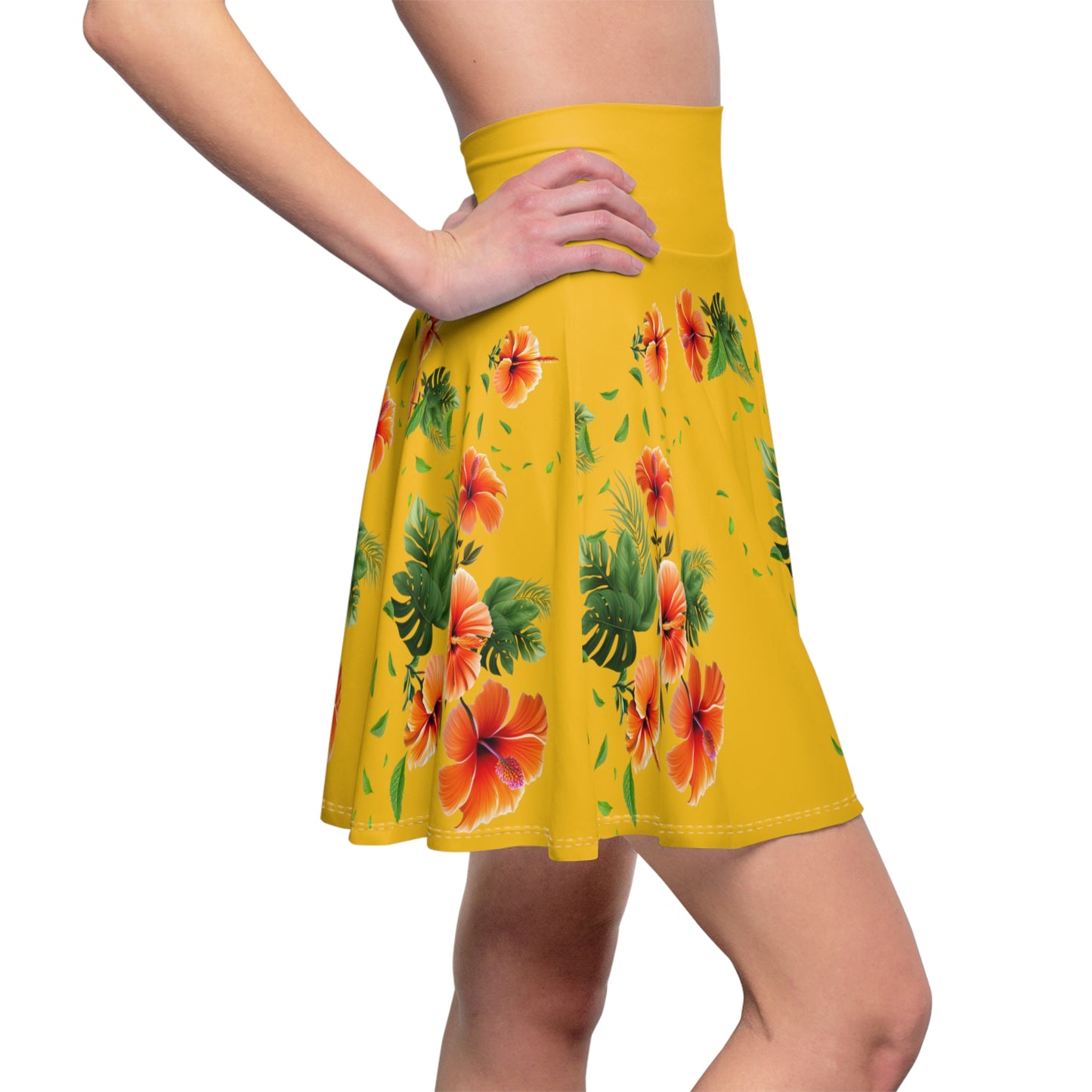 Women's Hibiscus Skater Skirt (AOP)