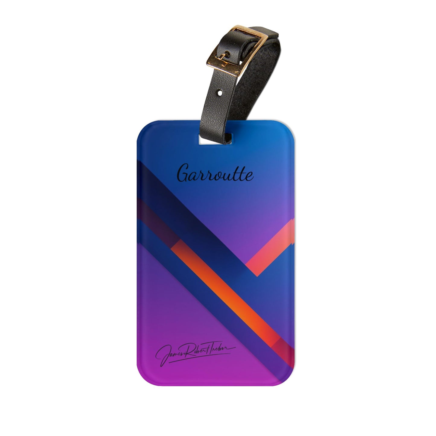 Luggage Tag — Gradient Geo Travel ID Tag (Purple Blue with Signature)